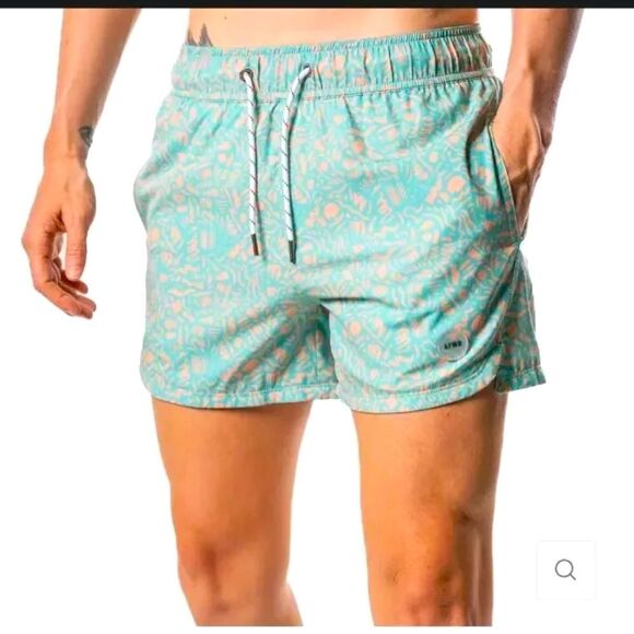 Alpha Forward Mens Haven Boardshort Sherbert Mint Peach Retro Design Lined XXL - Picture 1 of 8